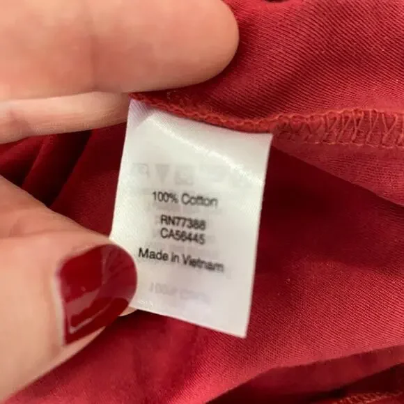 J. Crew Mercantile Red Bell Sleeve Top Size XXS - Picture 3 of 5